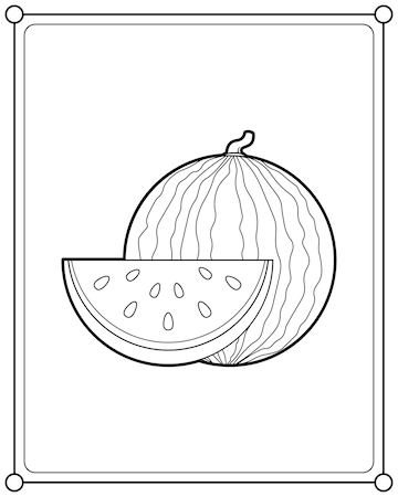 Premium vector fresh watermelon suitable for childrens coloring page vector illustration