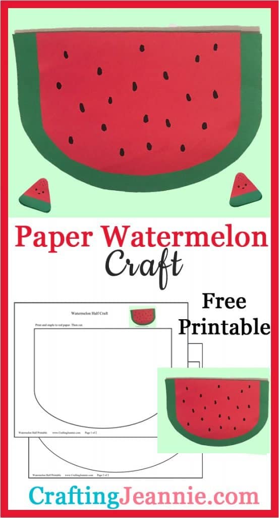 Paper watermelon craft free template