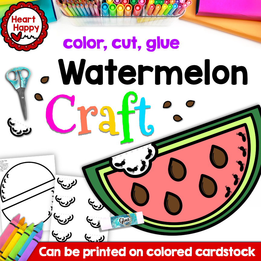 Watermelon craft fruit craft spring and summer craft made by teachers