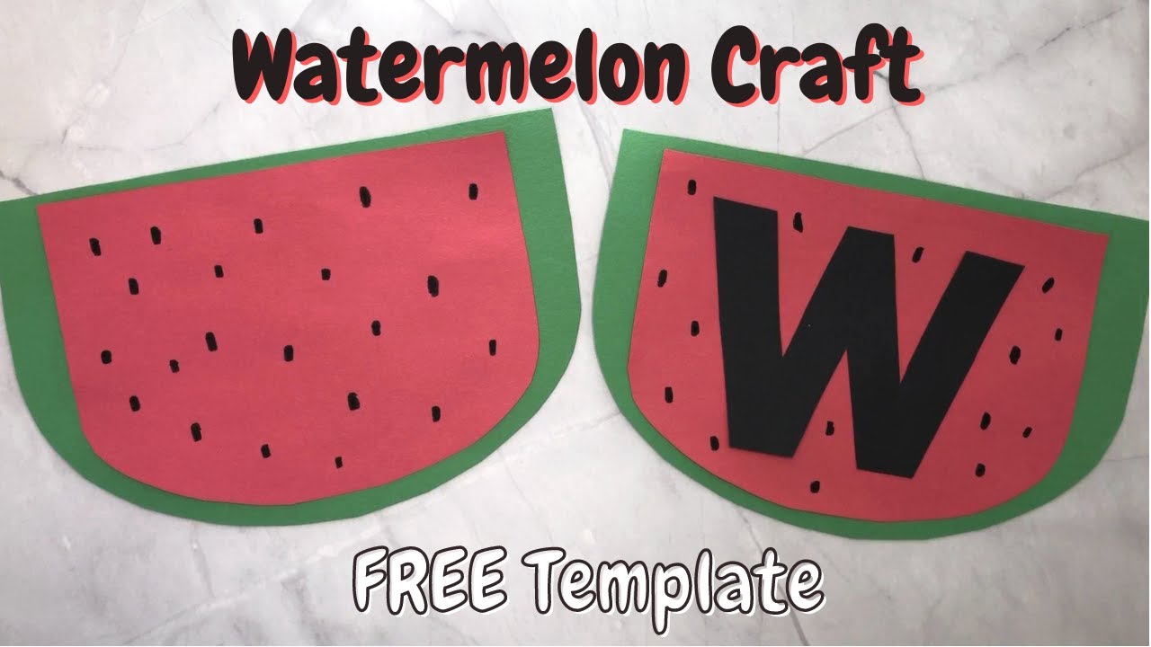 Paper watermelon craft free template