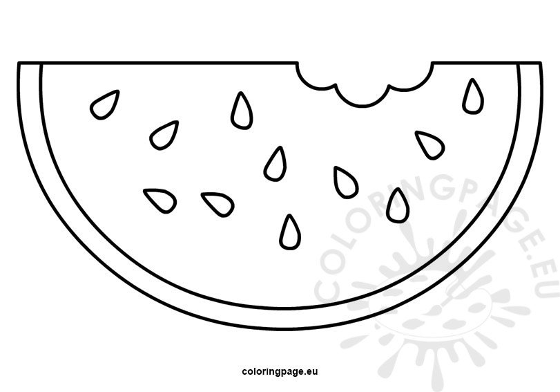 Watermelon template coloring page