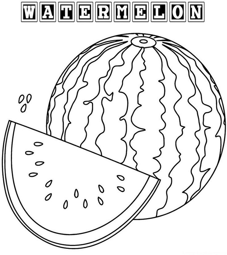 Watermelon coloring book for kids fruit coloring pages coloring pages to print watermelon crafts