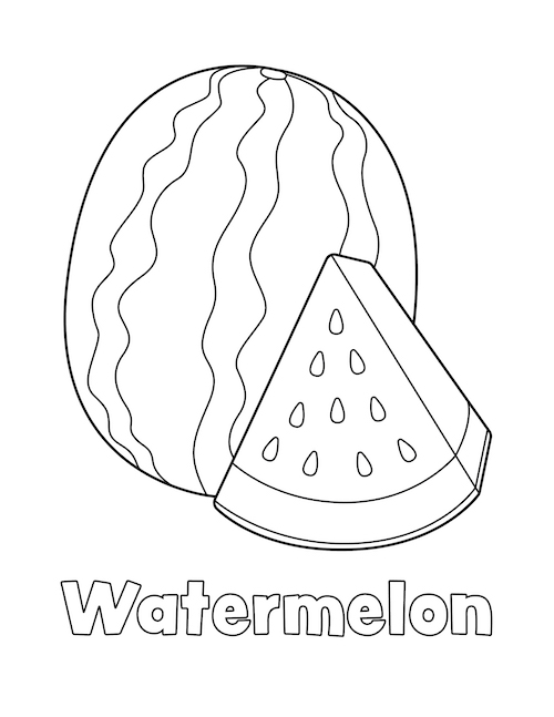 Watermelon coloring page