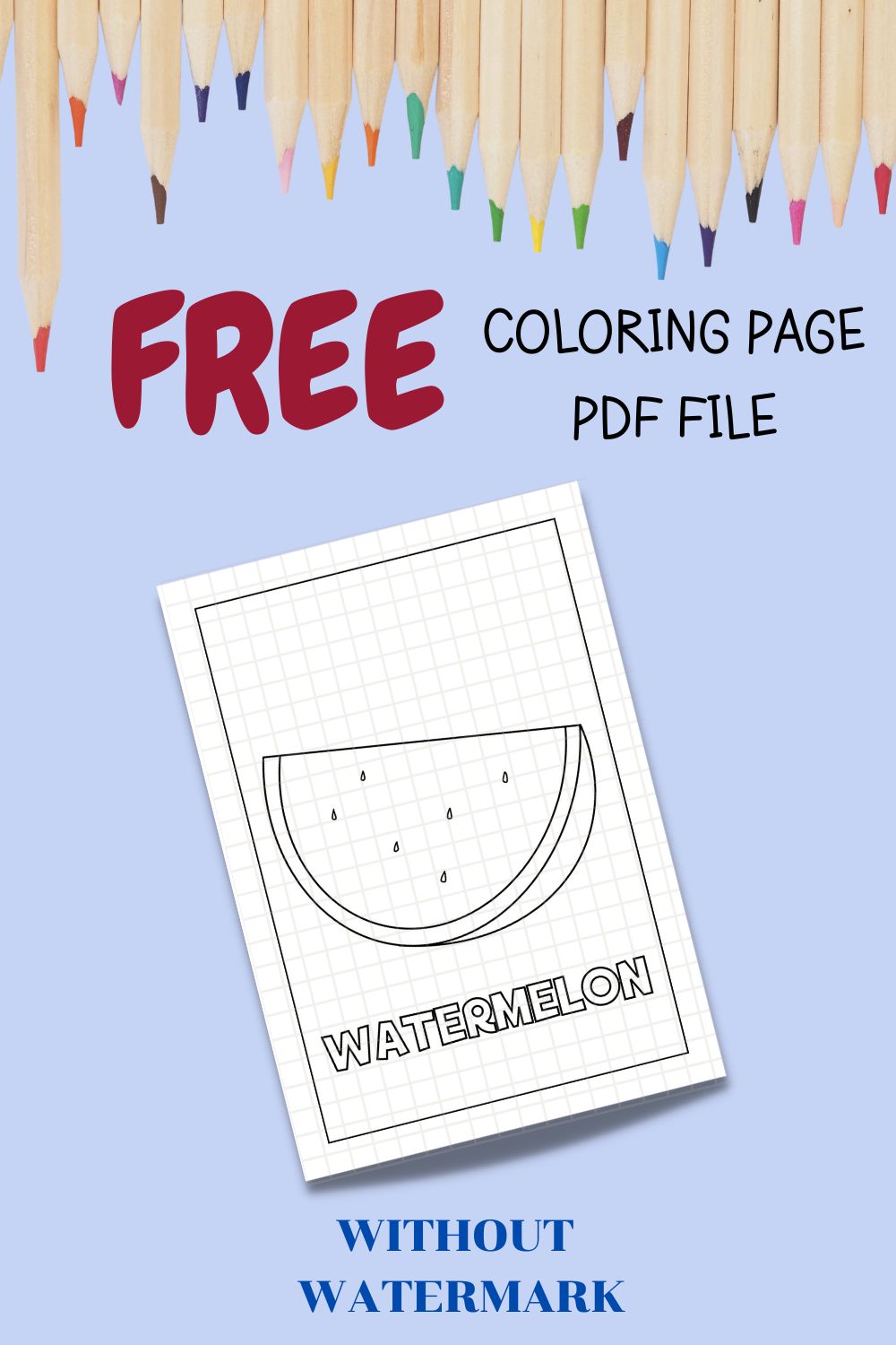 Free watermelon coloring page