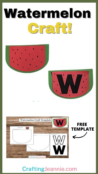 Paper watermelon craft free template