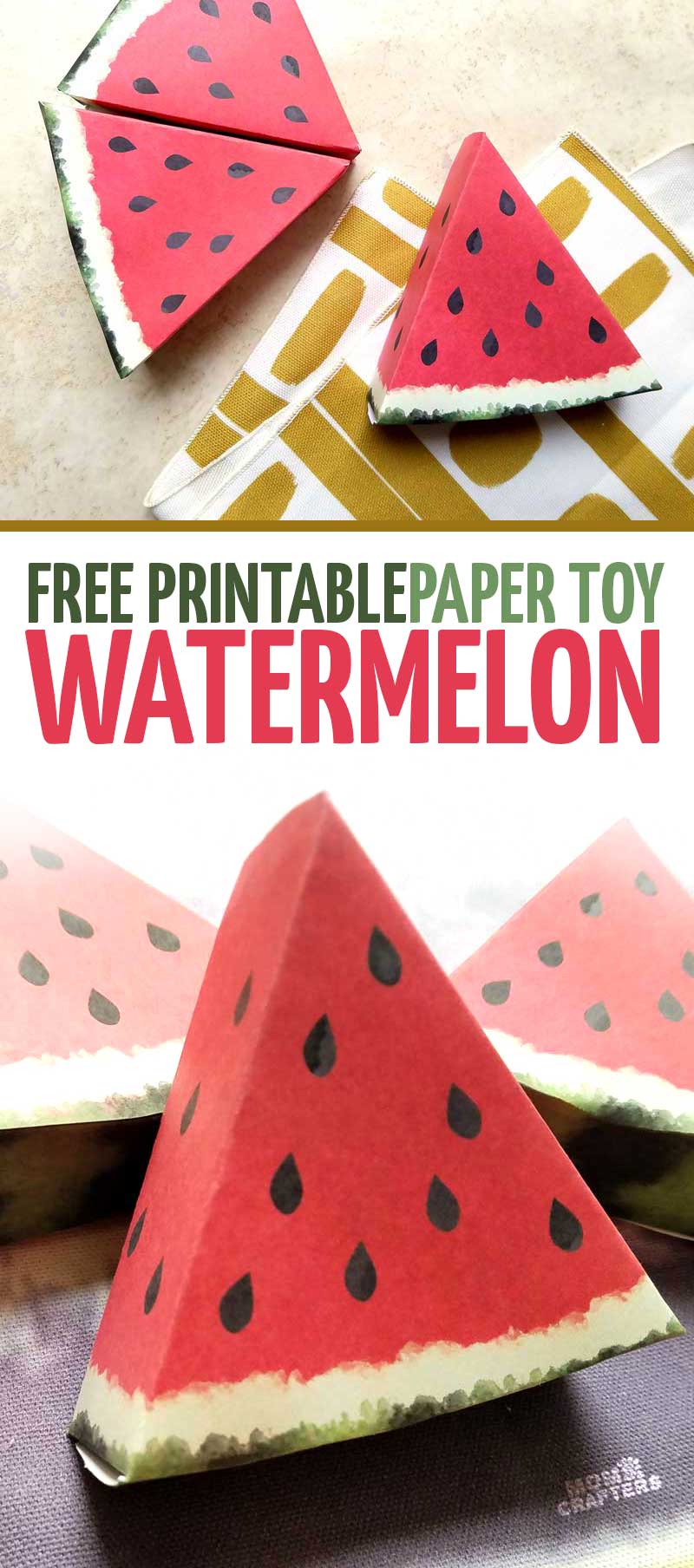 Paper craft templates for play fruit watermelon moms and crafters