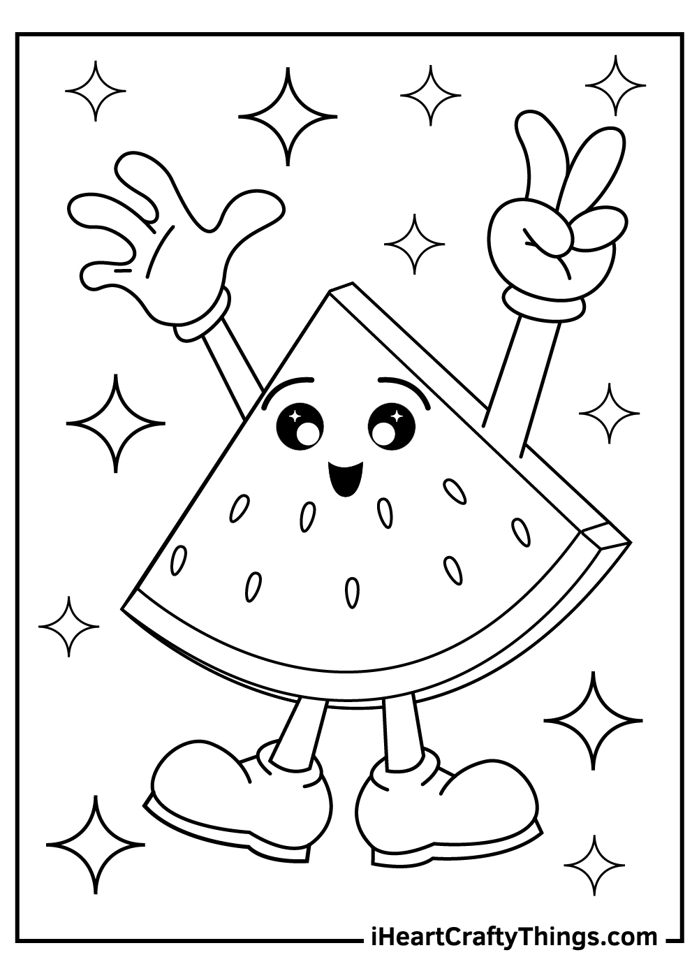 Watermelon coloring pages free printables