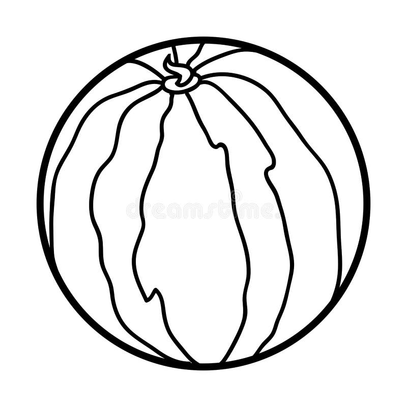 Coloring book watermelon stock vector illustration of color