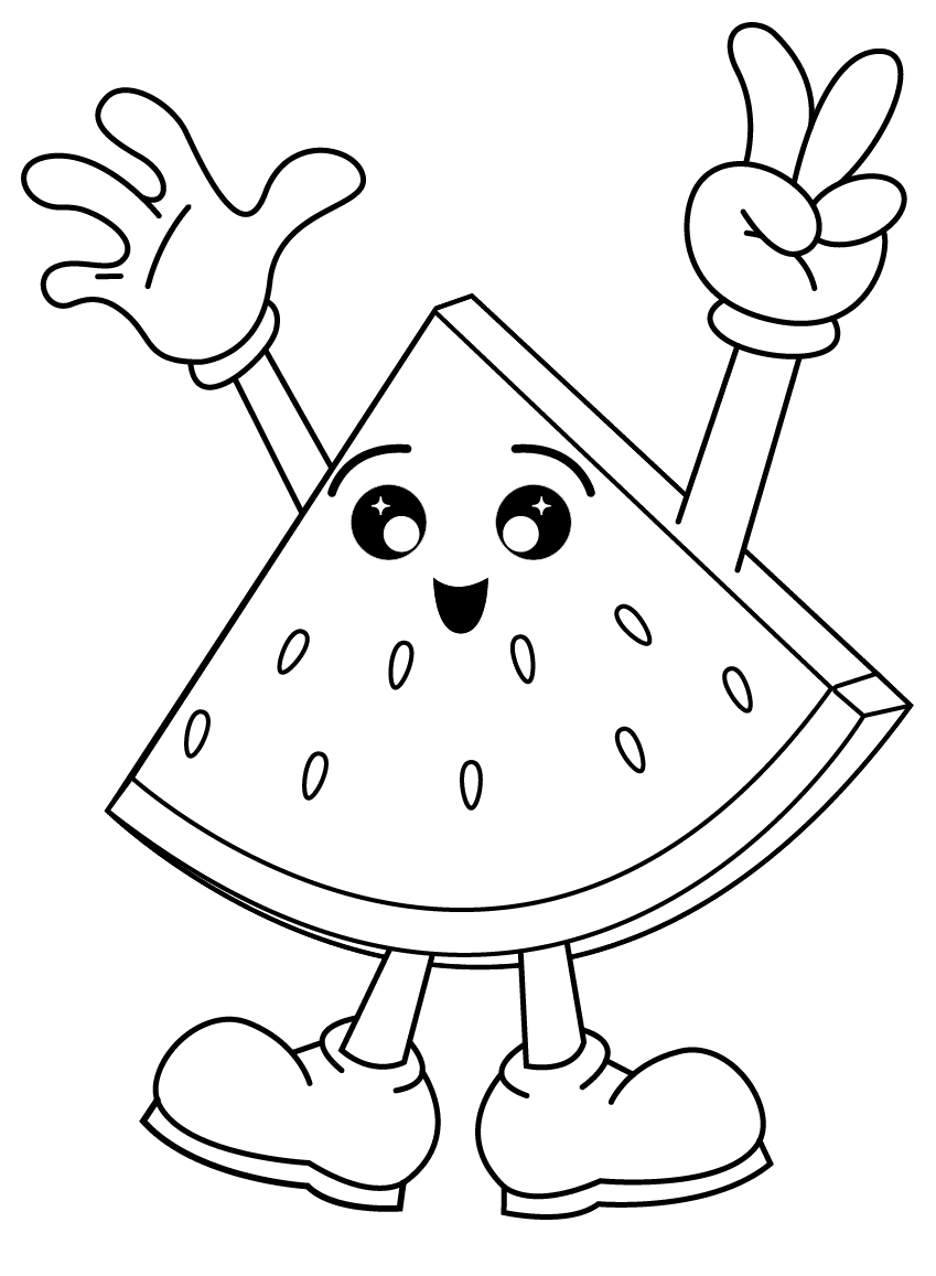 Watermelon coloring pages printable for free download