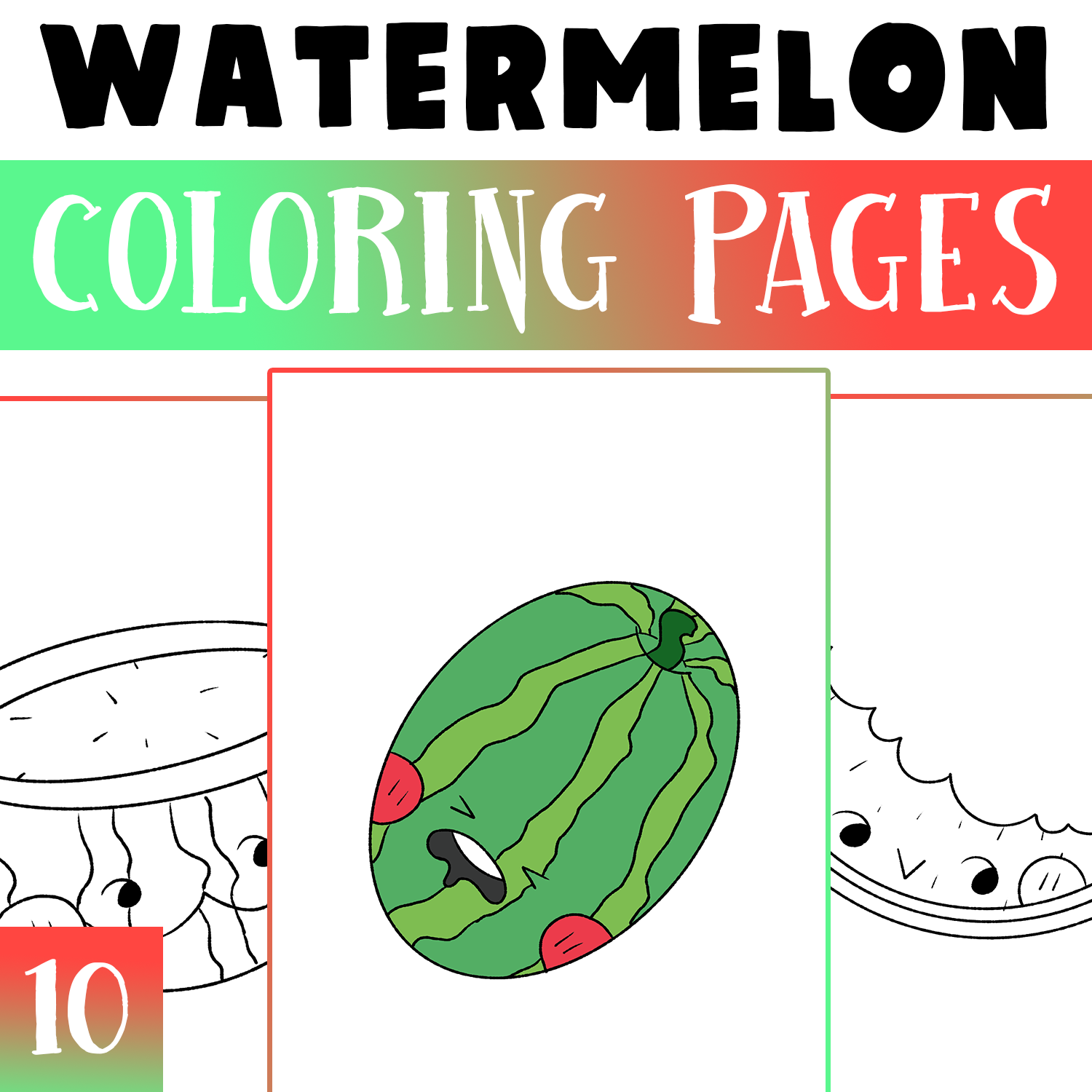Watermelon coloring pages worksheet activities end of the year activity made by teachers