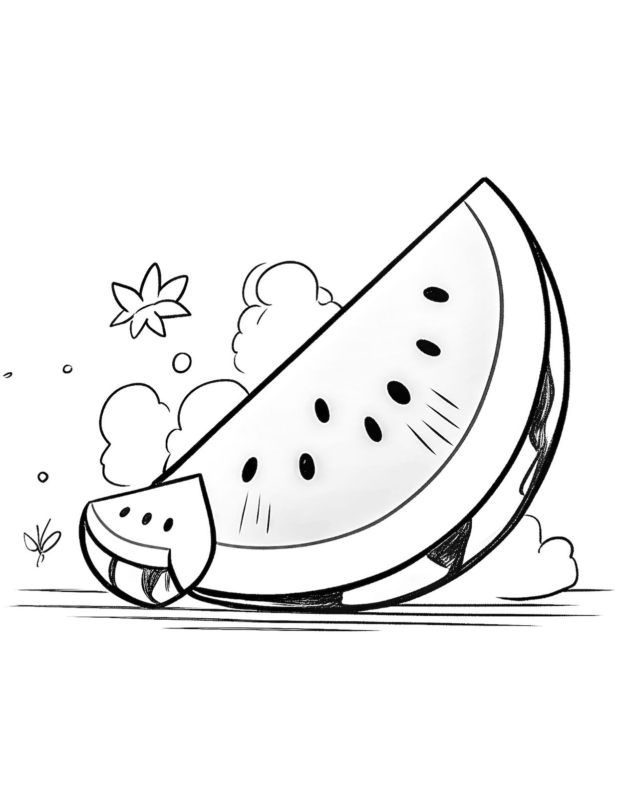 Incredible watermelon coloring pages