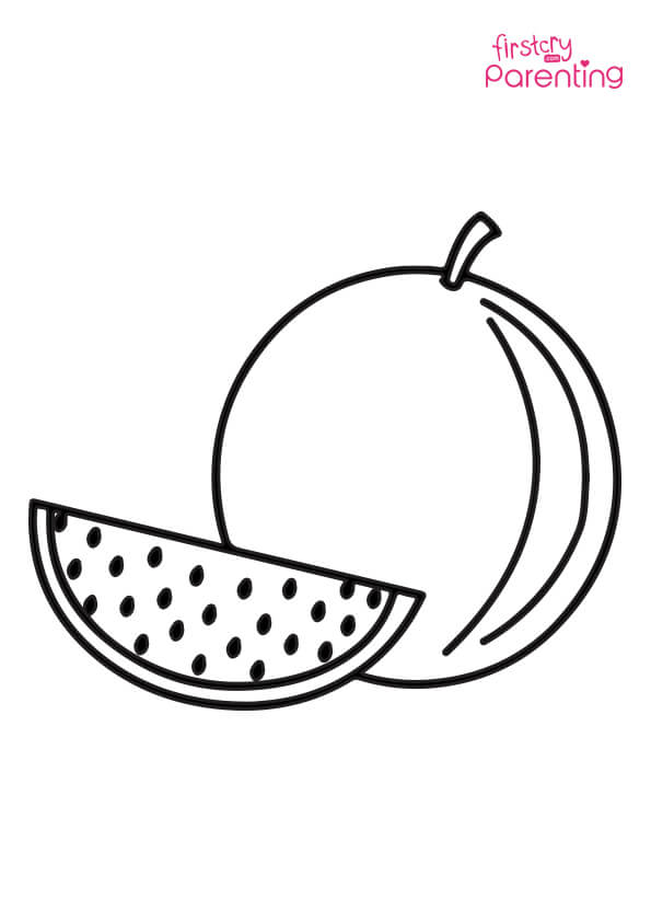 Easy printable watermelon coloring pages for kids