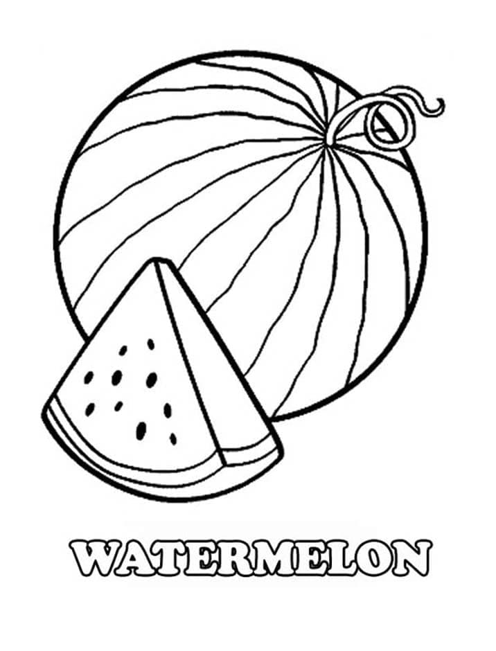 Free printable watermelon coloring page