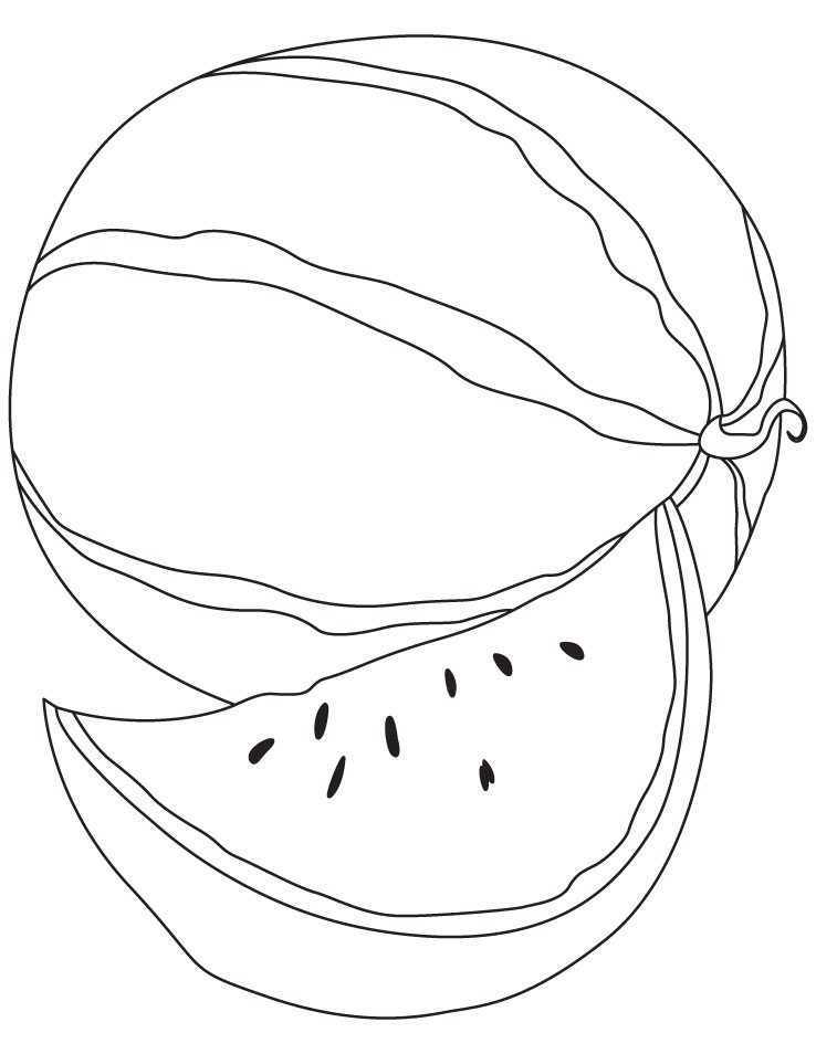 Delicious watermelon with a slice coloring page download free delicious watermelon with a slice coloring page for kids best coloring pages