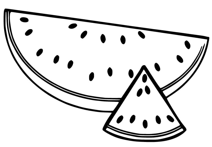 Watermelon slice coloring page