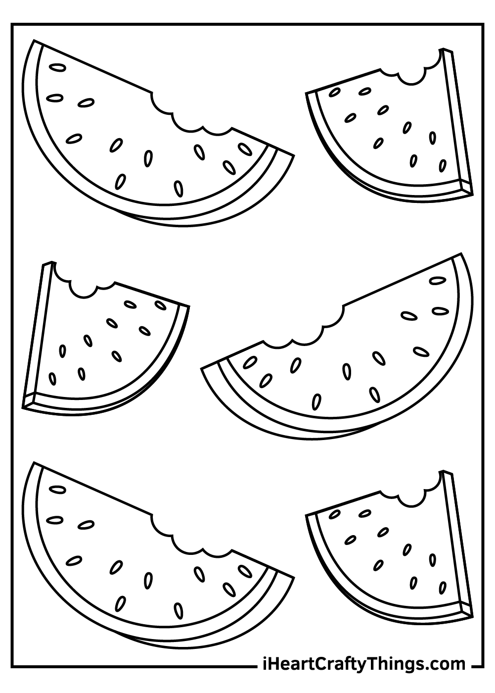 Watermelon coloring pages free printables