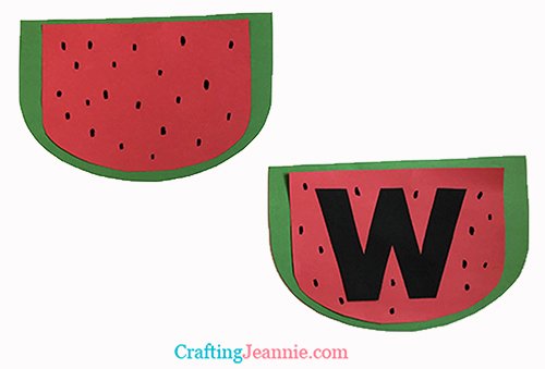 Paper watermelon craft free template