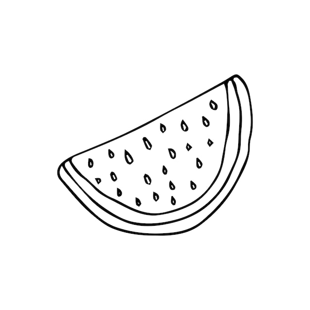 Premium vector slice and whole of watermelon outline coloring page vector illustration isolated on white