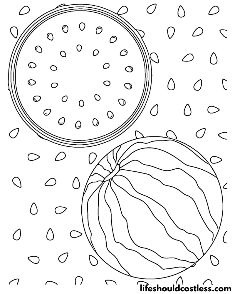 Watermelon coloring pages free printable pdf templates