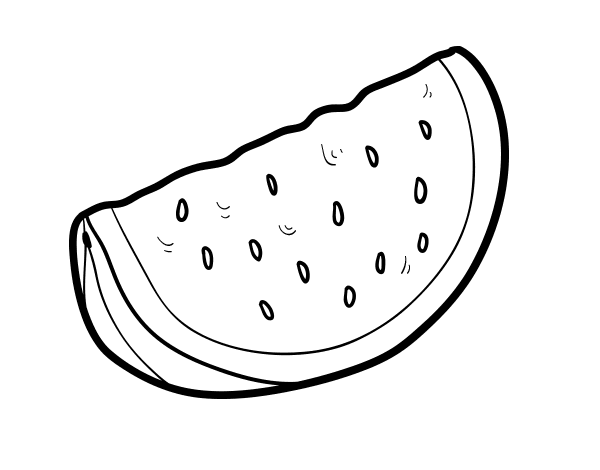 A piece of watermelon coloring page