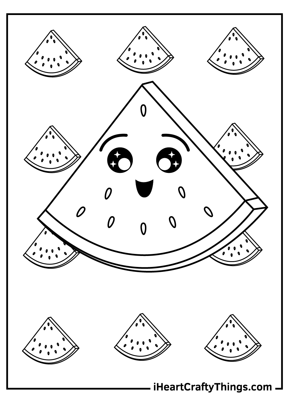 Watermelon coloring pages free printables