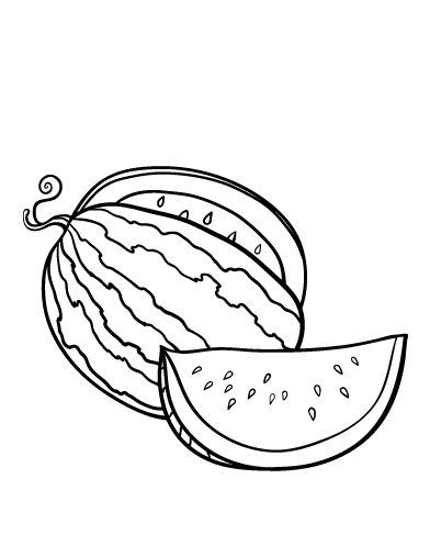 Free watermelon coloring page