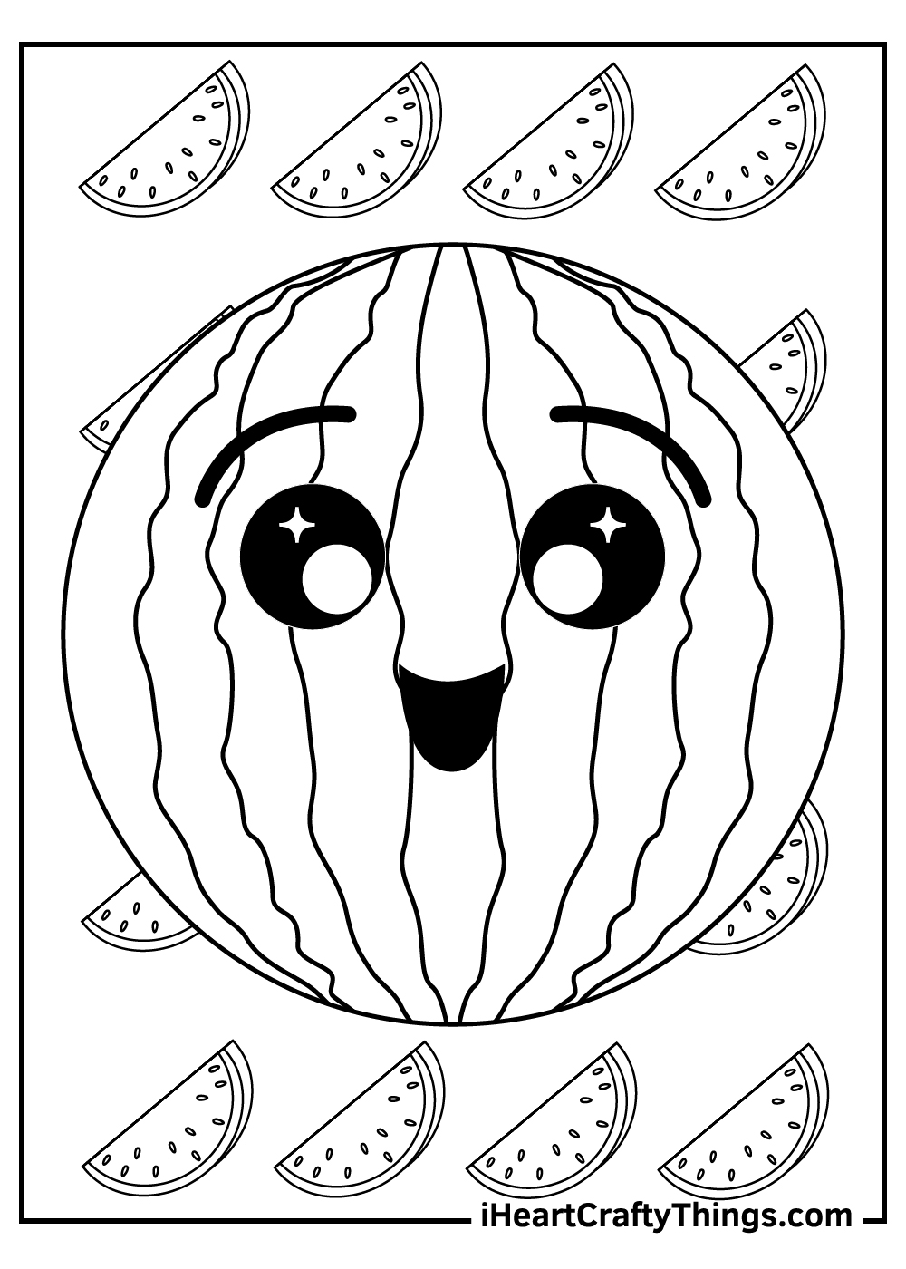 Watermelon coloring pages free printables
