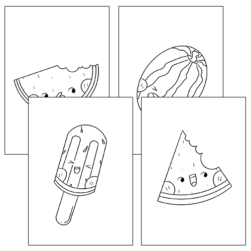 Watermelon coloring pages worksheet activities end of the year activity made by teachers