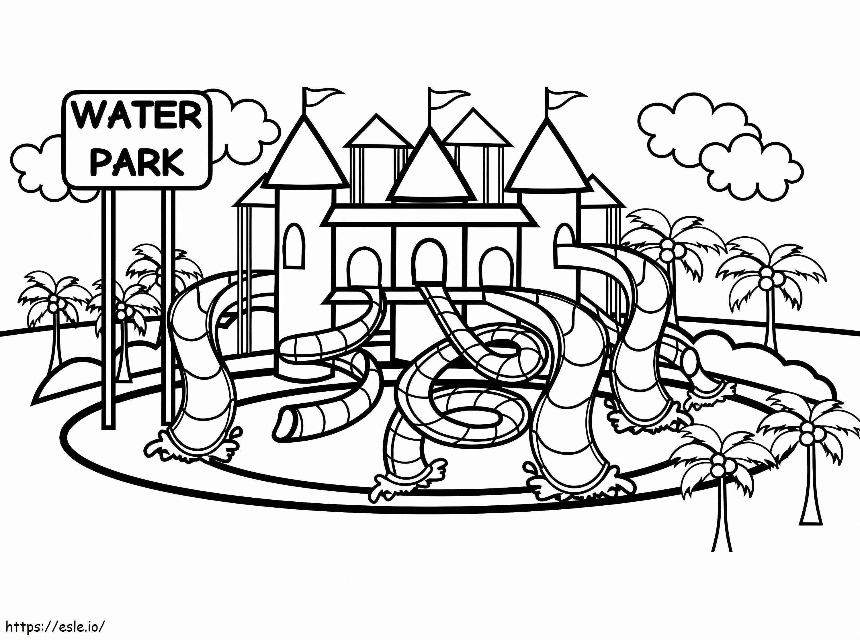 Water park coloring page