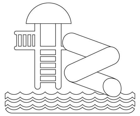 Water slide coloring page free printable coloring pages