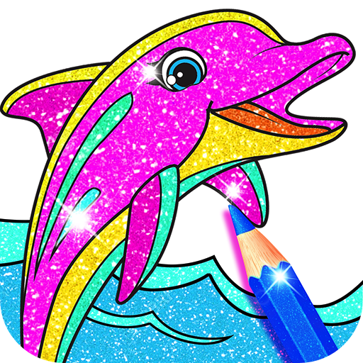 Rainbow glitter coloring book