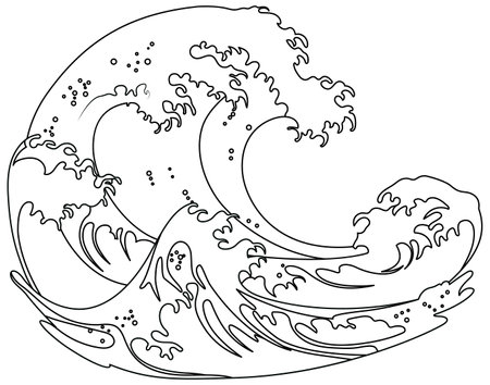 Wave coloring page stock vector illustration and royalty free wave coloring page clipart