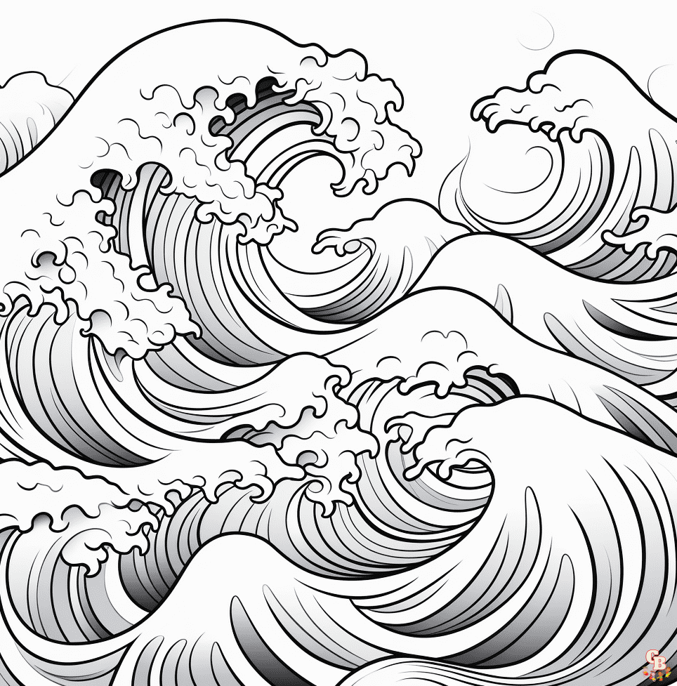 Printable wave coloring pages free for kids and adults