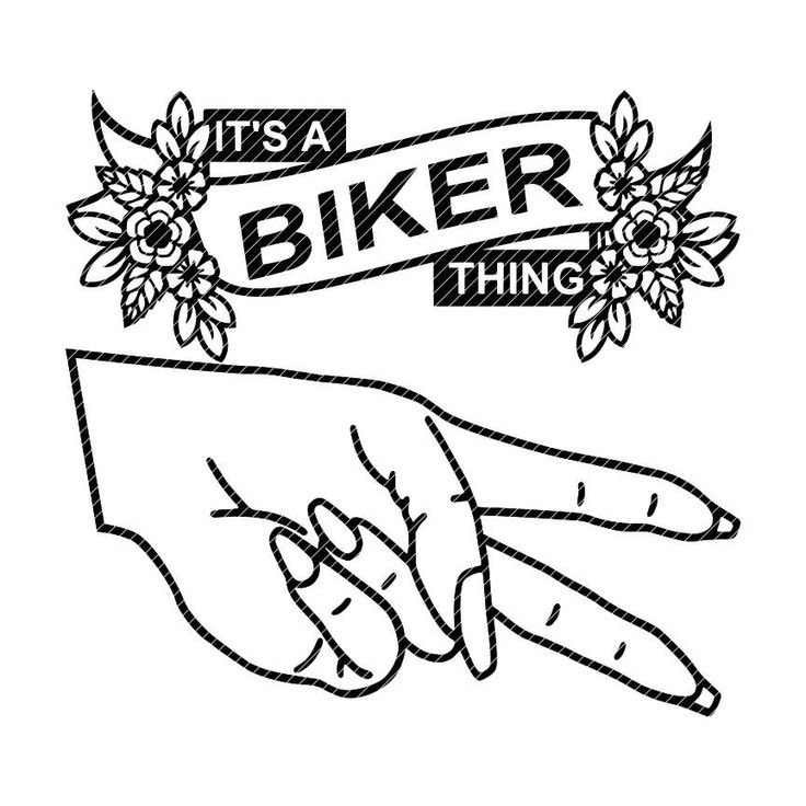 Its a biker thing lady floral versionspeace wave