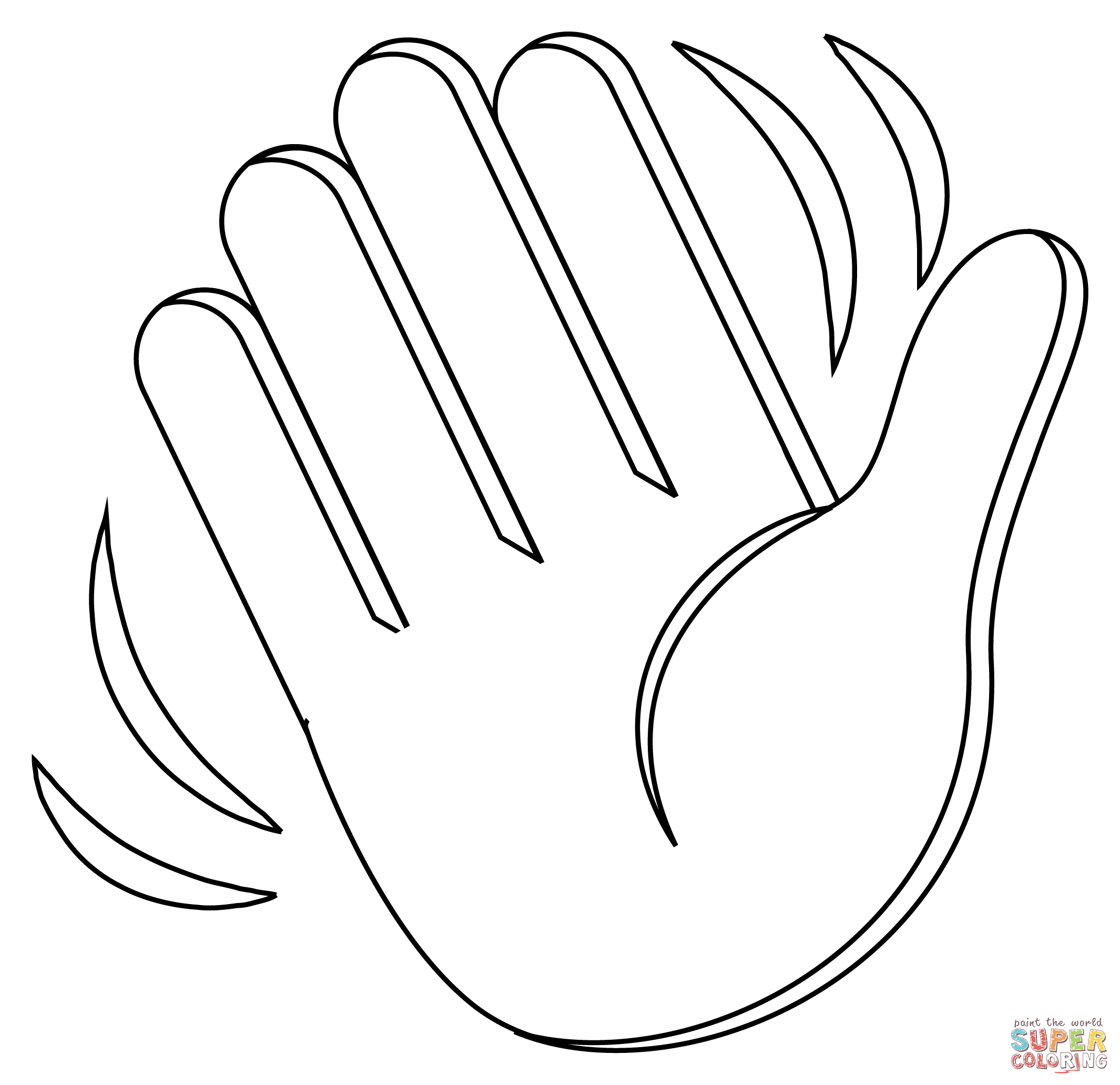 Waving hand coloring page free printable coloring pages