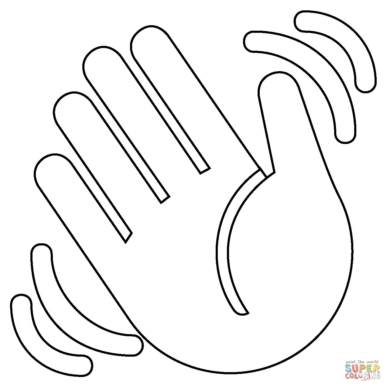 Waving hand emoji coloring page free printable coloring pages