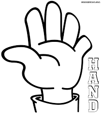 A fun picture to color of a hand waving