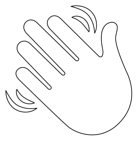 Waving hand emoji coloring page free printable coloring pages