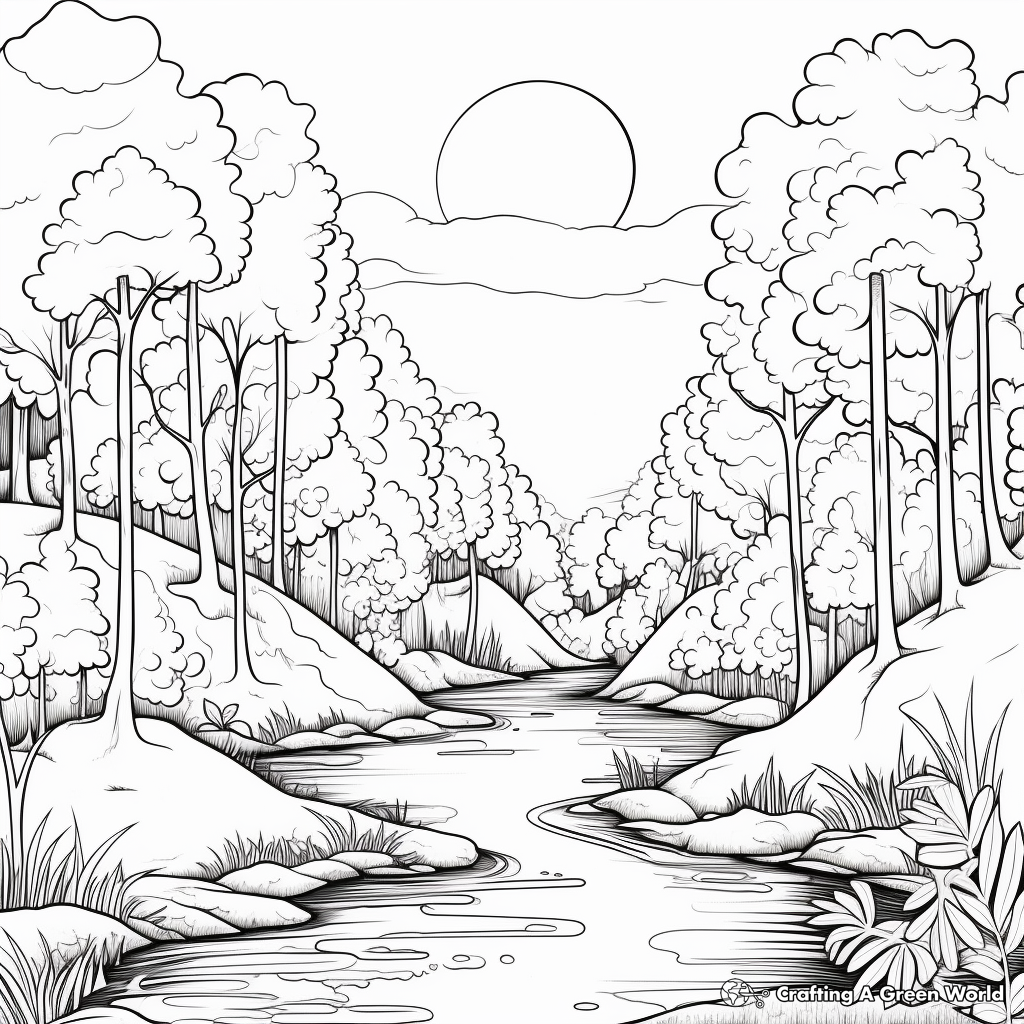 Nature coloring pages for adults