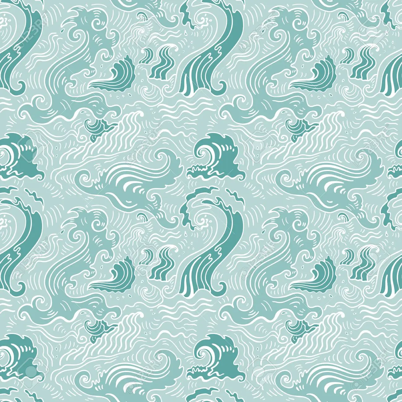 Nautical Waves Wallpaper for Walls