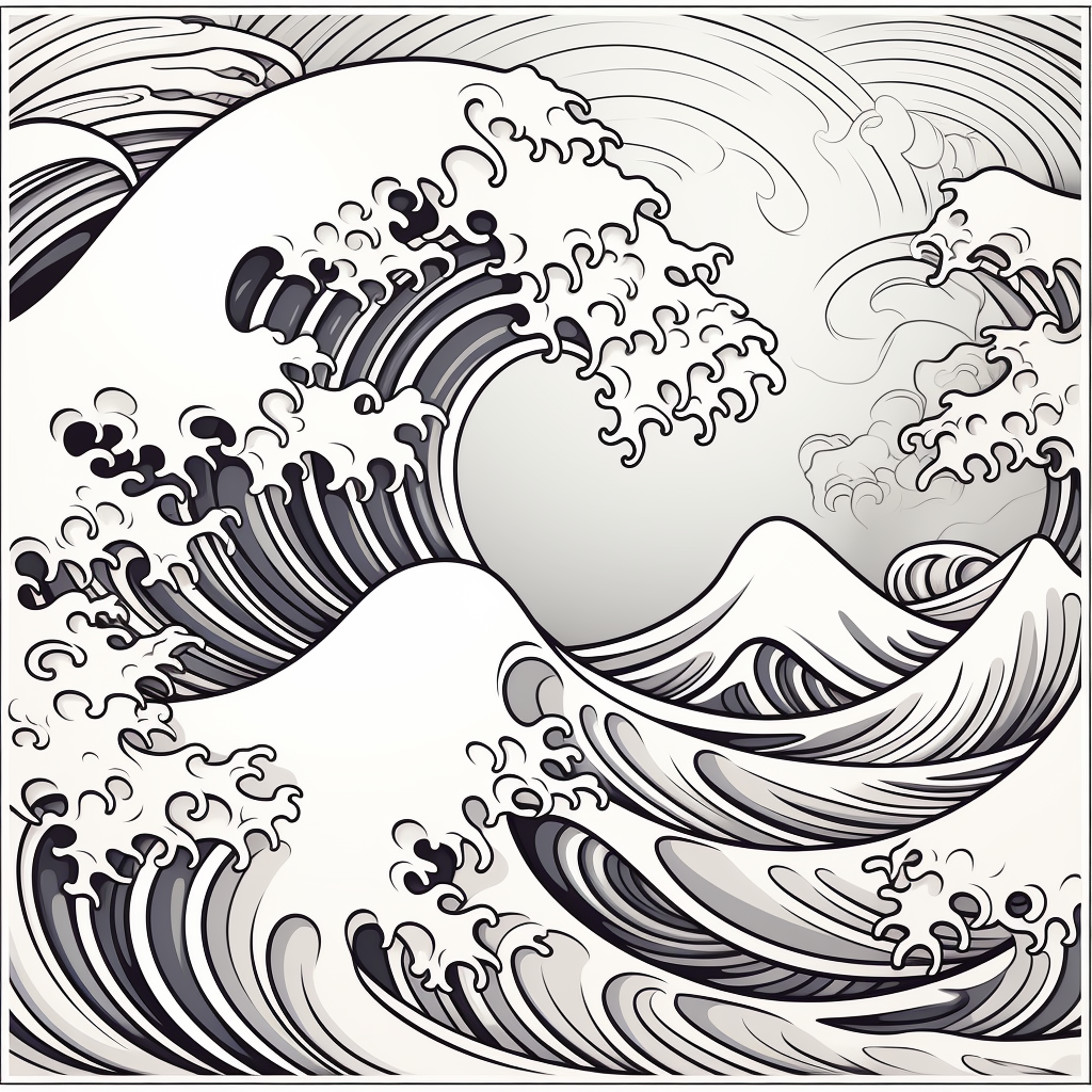 Wave coloring pages