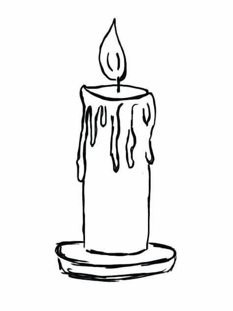 Drawing candle coloring page