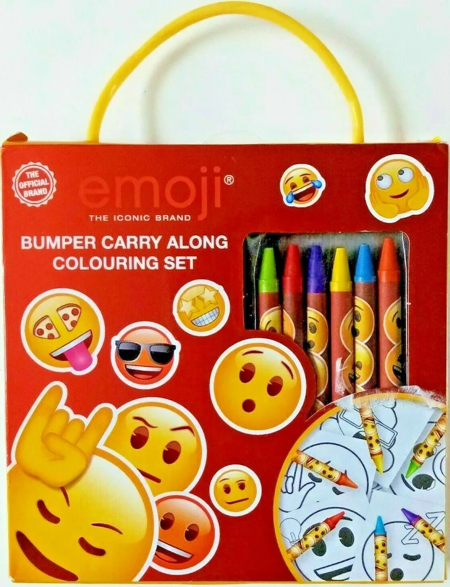 Emoji carry along louring set wax crayons activity set kids bag filler gift