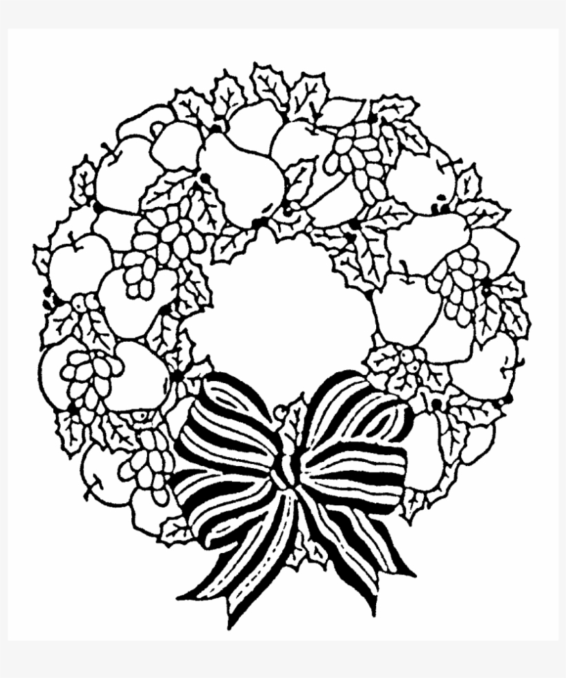 Festive wreath rubber stamp