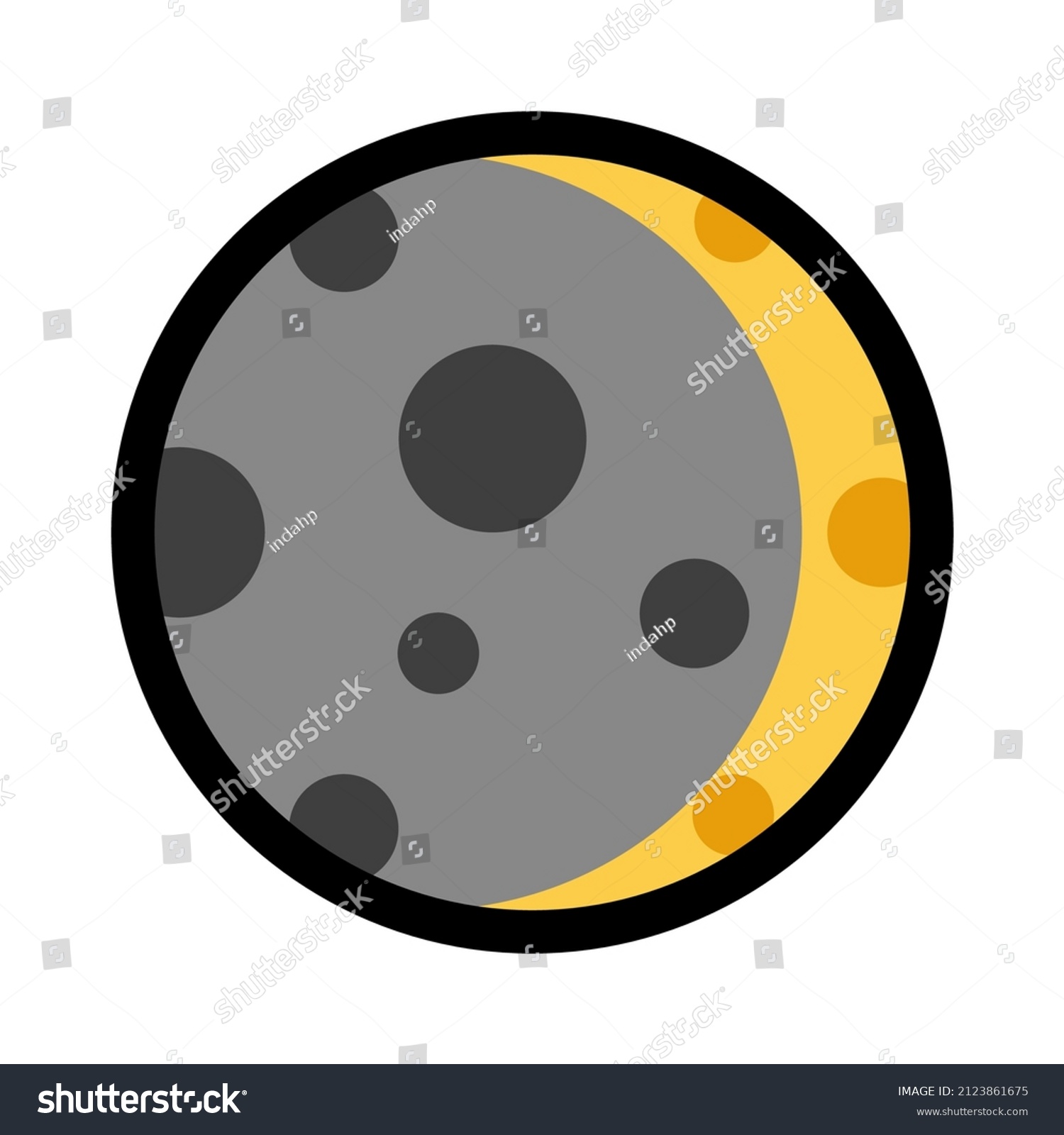 Waxing crescent moon emoji icon flat stock vector royalty free
