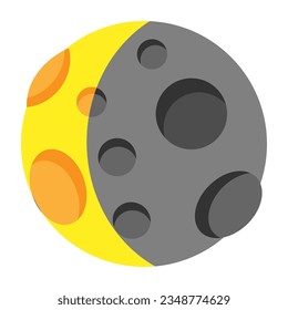 Waning crescent moon icon emoji isolated stock vector royalty free