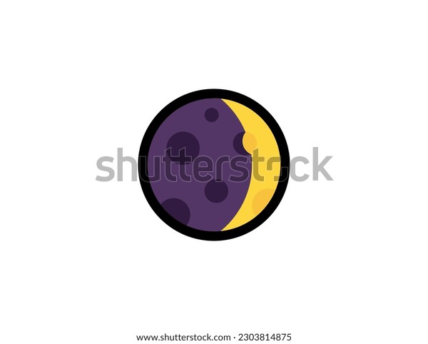 Waxing crescent moon vector icon on stock vector royalty free
