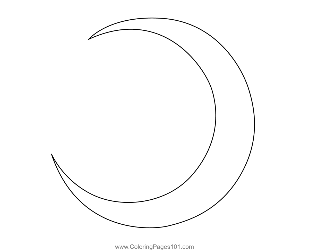 Crescent moon coloring page moon coloring pages moon outline planet coloring pages