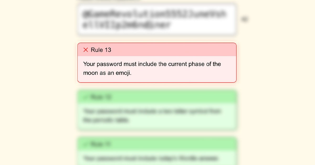 Password game rule current phase of the moon emoji solution
