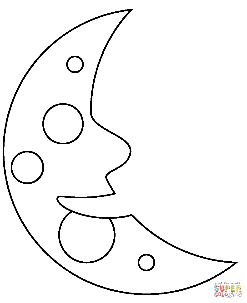 Last quarter moon face emoji coloring page free printable coloring pages